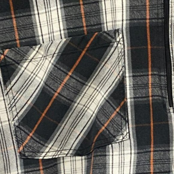 Ben Davis Short Sleeve Plaid 1/2 Zip Shirt - Picture 4 of 13